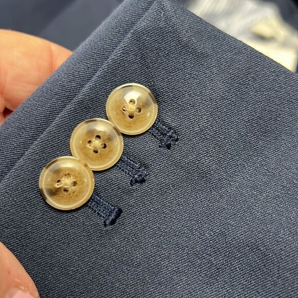 J. Crew Factory BP095 Navy Blue Cotton-blend two-button blazer size 18 NWT flaw - Picture 7 of 12